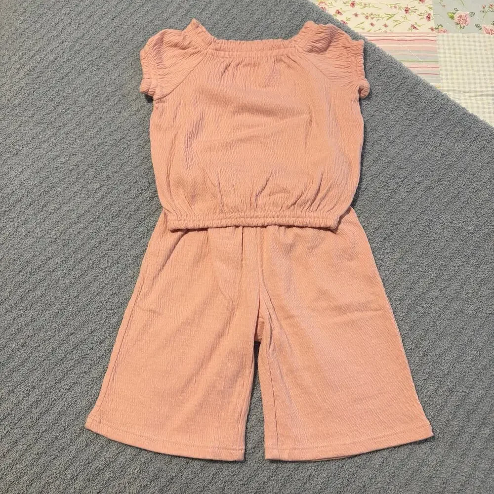 Carter’s -Baby Girl 3M -Pink Gauze Top Shorts Set -Ruffle Cotton Summer Outfit